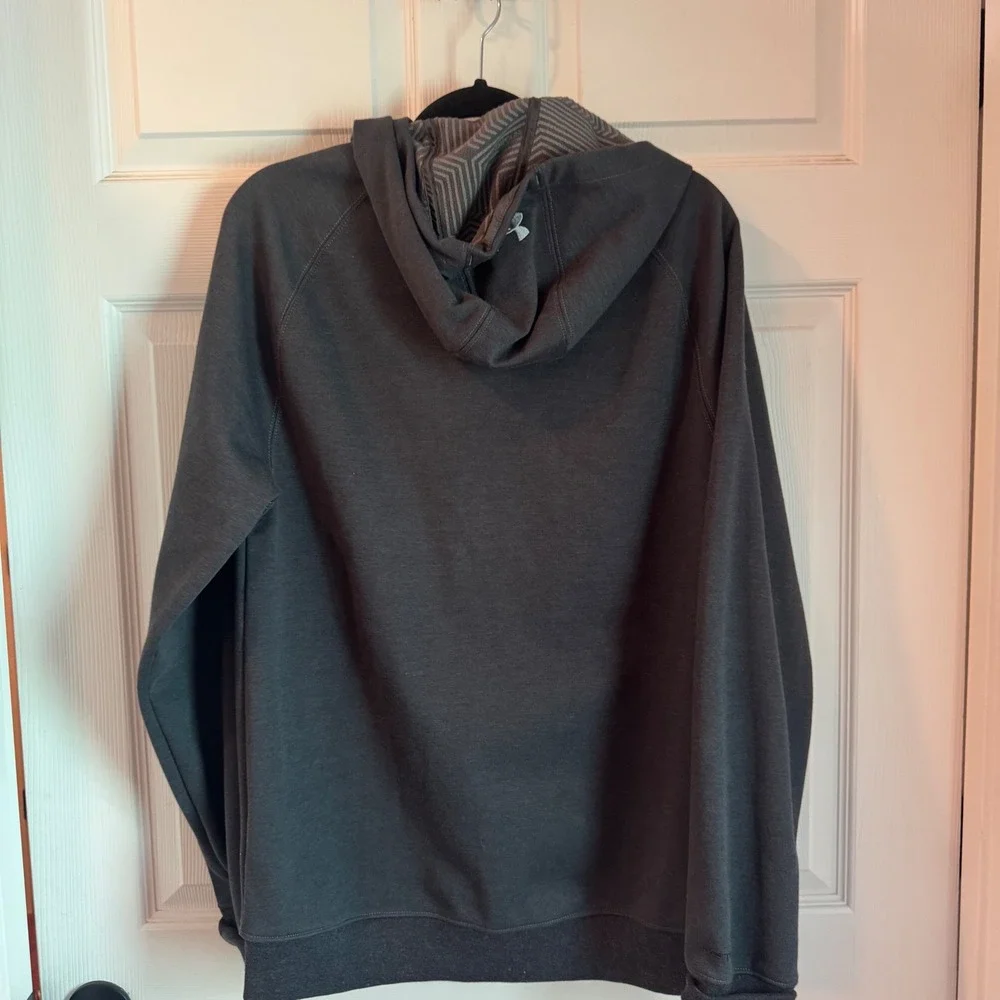 Under Armour Full Zip Hoodie Mens Medium Grey Race For Cure ColdGear Infrared